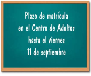 Plazo extraordinario de solicitud de matrícula del centro de Adultos