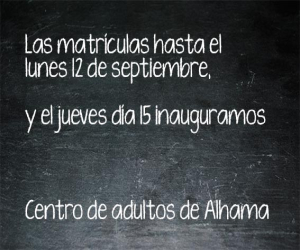 Matriculaciones e inicio de curso en el centro de adultos