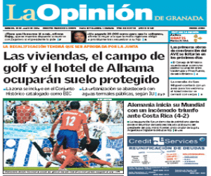 Por segundo día consecutivo Alhama sigue siendo portada