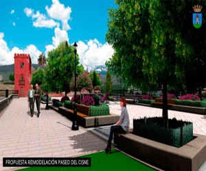 Obras de reacondicionamiento del paseo del Cisne, centro de día y pila de la Carrera