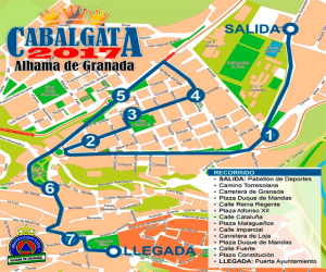 Recorrido de la Cabalgata 2017 en Alhama