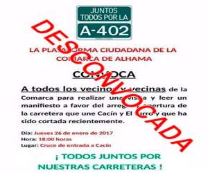 Desconvocada la concentración de la Plataforma por compromiso de arreglo de la carretera Cacín-El Turro
