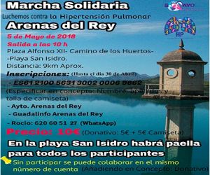 Marcha solidaria el sábado 5 de mayo en Arenas del Rey