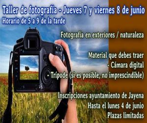 Taller de fotografía digital los días 7 y 8 de junio, en Jayena