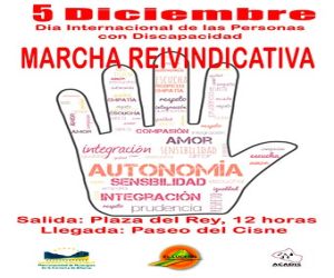 Marcha reivindicativa organizada para conmemorar el Día de las Personas con Discapacidad