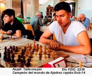 Simultaneas de ajedrez rápido en Fornes con el campeón del mundo sub-14 Aspet Tadevosyan
