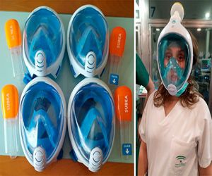 Moisés, Juan, Sergio y Javier, cuatro niños que no han dudado en desprenderse de sus mascaras de snorkel para luchar contra el Covid-19