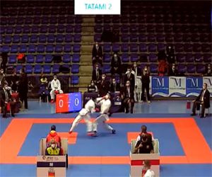 Óscar Correa en el Campeonato de España de karate 