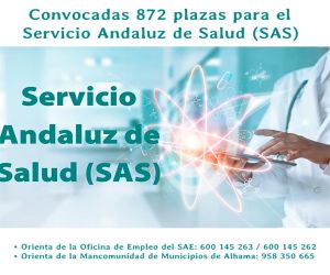 Convocadas 872 plazas para el Servicio Andaluz de Salud (SAS)