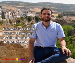 Primera visita de Víctor Quesada a Alhama tras la pandemia