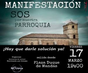 Manifestación por el arreglo definitivo de la parroquia de Alhama