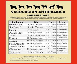 Vacunación antirrábica, campaña 2023 en la comarca de Alhama