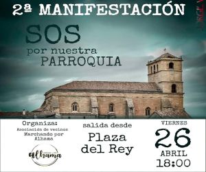 La asociación 'Marchando por Alhama' convoca un doble acto para reivindicar el arreglo de la Parroquia