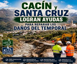 Cacín y Santa Cruz del Comercio se incorporan a las ayudas estatales contra los daños del temporal