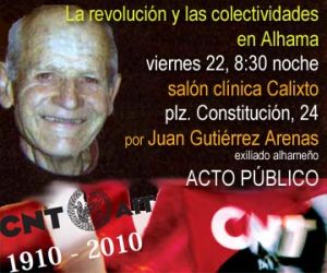 La conferencia 'La Revolución y las Colectividades en Alhama de Granada', también en Alhama