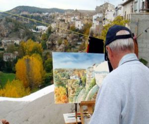 La Agrupación de Acuarelistas de Granada vuelve a Alhama para pintar sus paisajes otoñales
