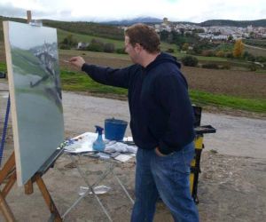 Pintores locales y de distintas provincias andaluzas participan en el I certamen de pintura rápida de Alhama