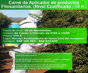 Curso de aplicador de fitosanitarios de nivel cualificado y comienzo inmediato