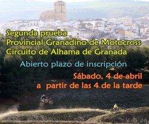 Abierto el plazo de inscripción para el motocross de Alhama