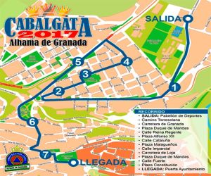 Recorrido de la Cabalgata 2017 en Alhama