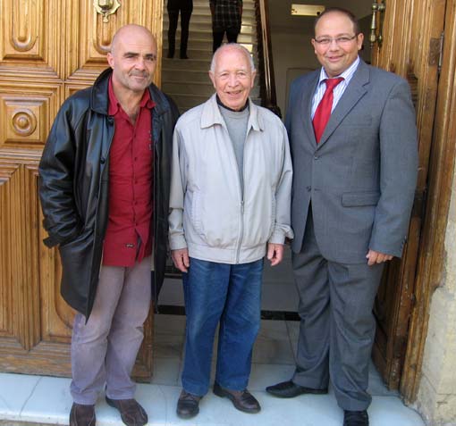 Frederick Aramon, presidente del hermanamiento de Bagnères, Alfonso Olivares, presidente de honor y Ángel Muñoz Frederick Aramon, presidente del hermanamiento de Bagnères, Alfonso Olivares, presidente de honor y Ángel Muñoz