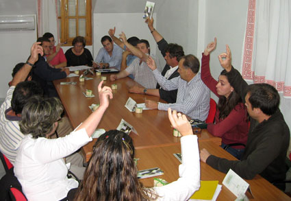 Momento de la votación para la elección del presidente