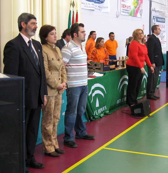  El presidente de la Federación Andaluza, la Delegada Provincial y el Concejal de Deportes en la inauguración 