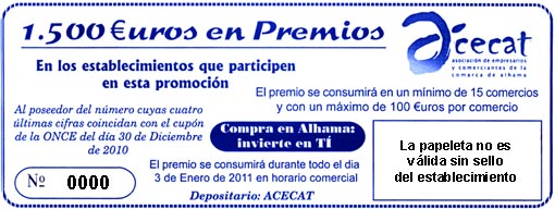  La papeleta de este año distribuida por los establecimientos colaboradores 