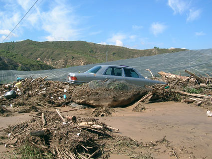  Invernadero de Jayena arrasado tras una inundación 