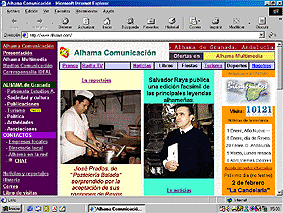  Página de alhama.com en enero de 2001. ¡Se habían cosnegudo 10.000 visitas!  