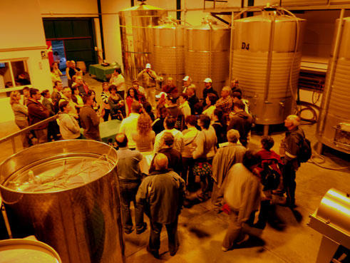 Un grupo visita las instalaciones de la cooperativa vinícola Un grupo visita las instalaciones de la cooperativa vinícola