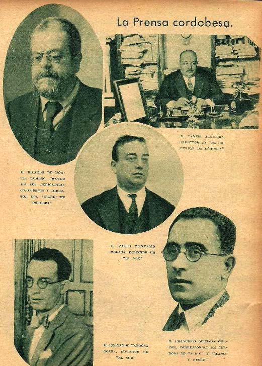 Personajes de la prensa cordobesa en los primeros años 30, entre ellos Pablo Troyano Personajes de la prensa cordobesa en los primeros años 30, entre ellos Pablo Troyano