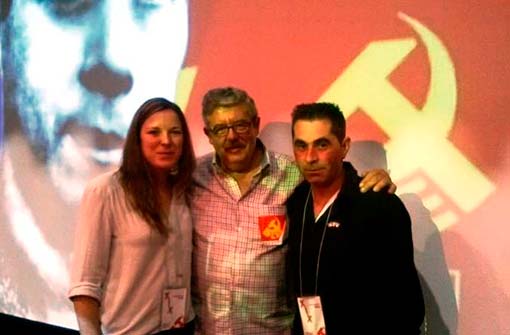 Manuel y Amala con Antonio Romero, Presidente de honor del PCA Manuel y Amala con Antonio Romero, Presidente de honor del PCA
