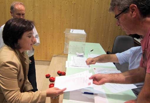 Sandra comprueba el resultado de la votación y firma el acta correspondiente Sandra comprueba el resultado de la votación y firma el acta correspondiente
