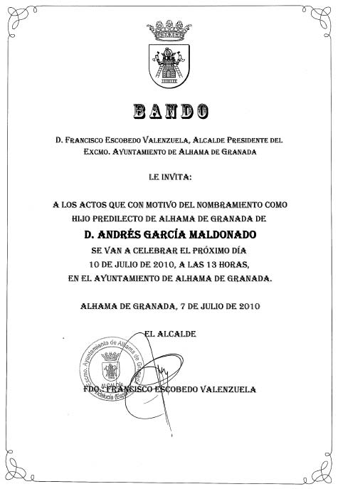  Bando que ha distribuido el Ayuntamiento por toda la ciudad 