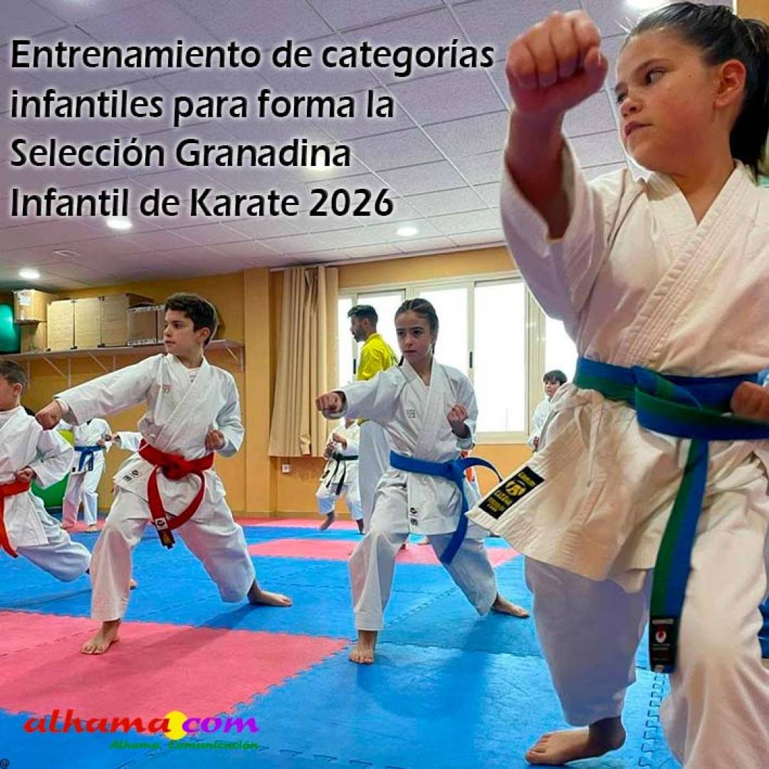 Entrenamiento de categorías infantiles para formar la Selección Granadina Infantil de Karate 2026