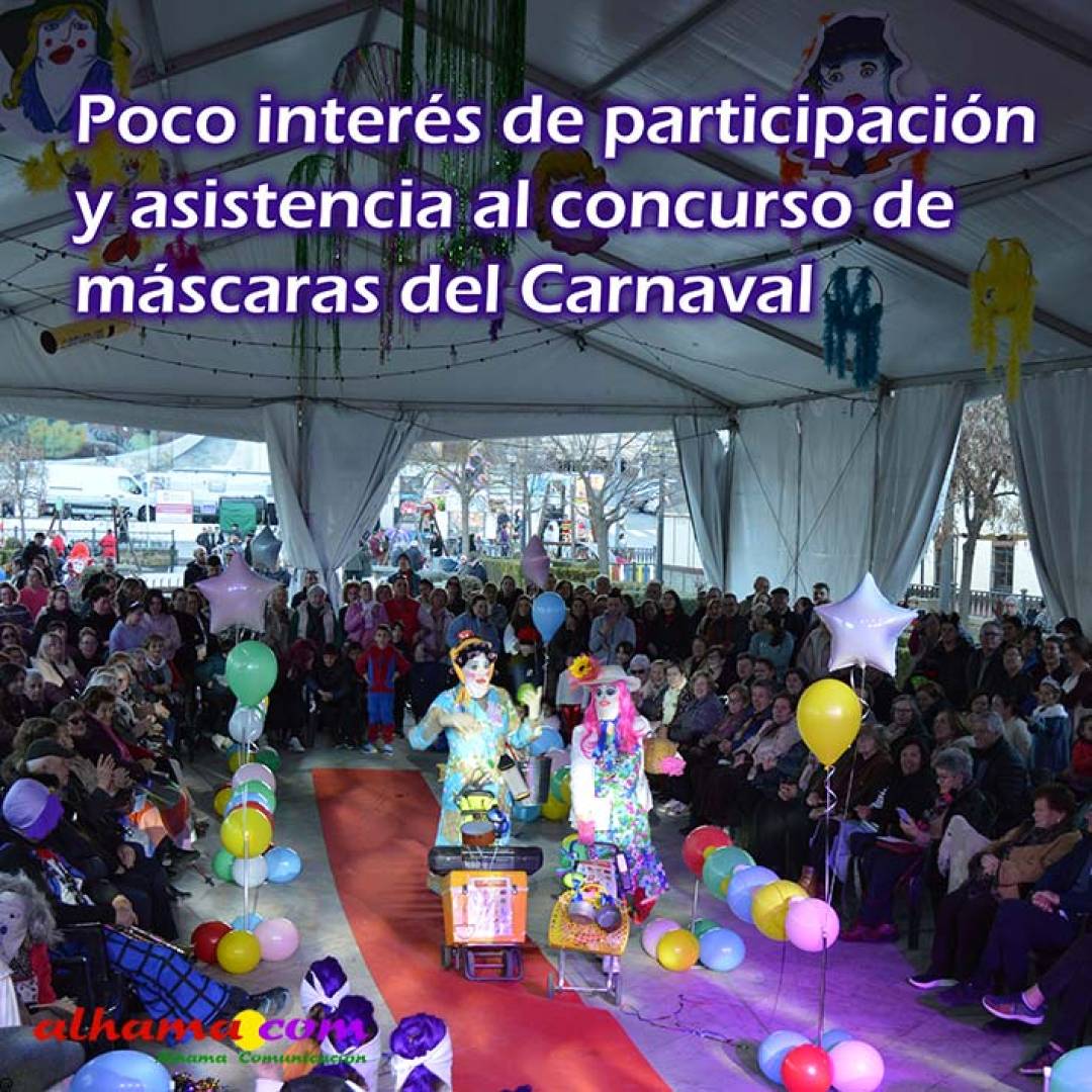 Poco interés de participación y asistencia al concurso de máscaras del Carnaval