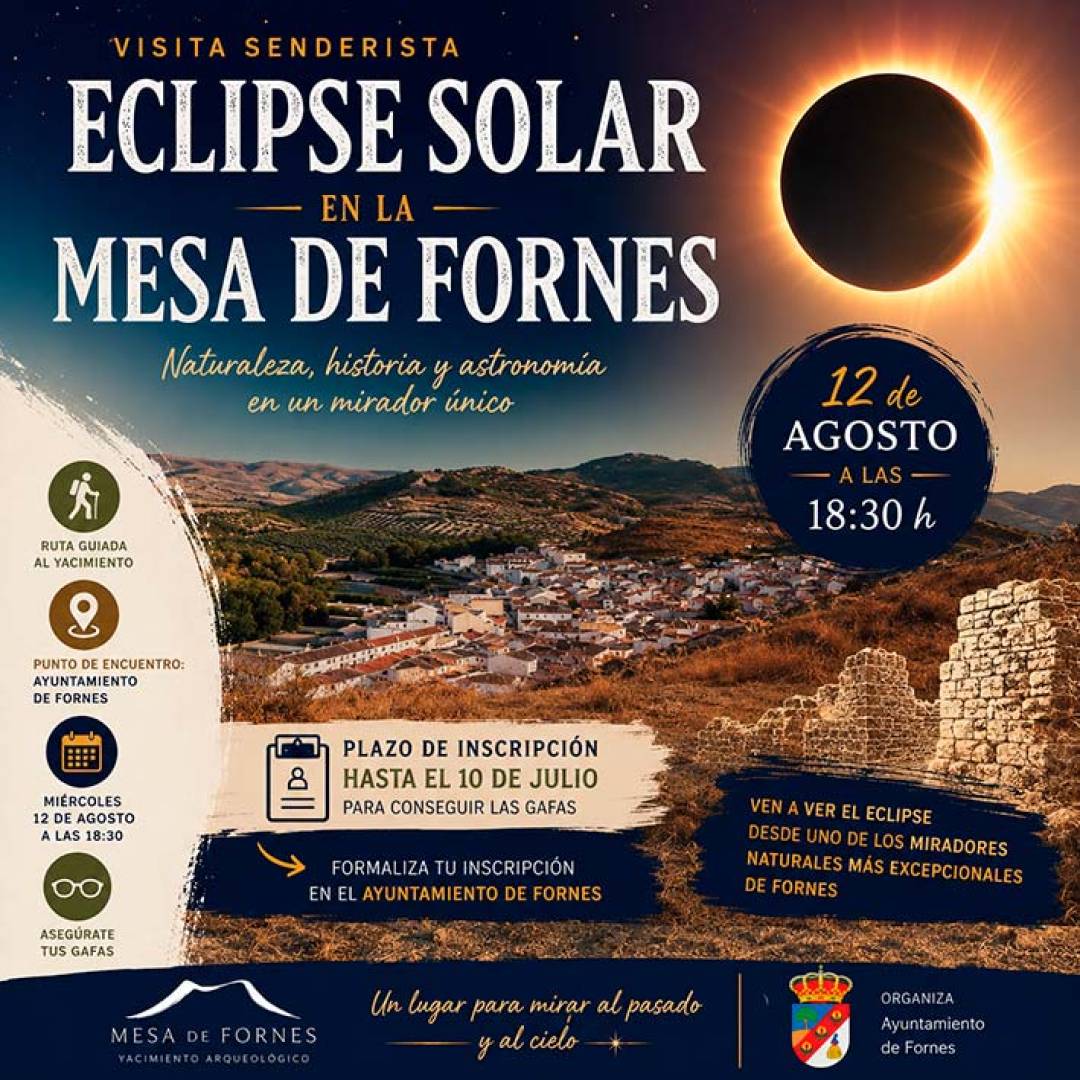 Fornes prepara una visita senderista a la Mesa de Fornes para contemplar el eclipse solar del 12 de agosto