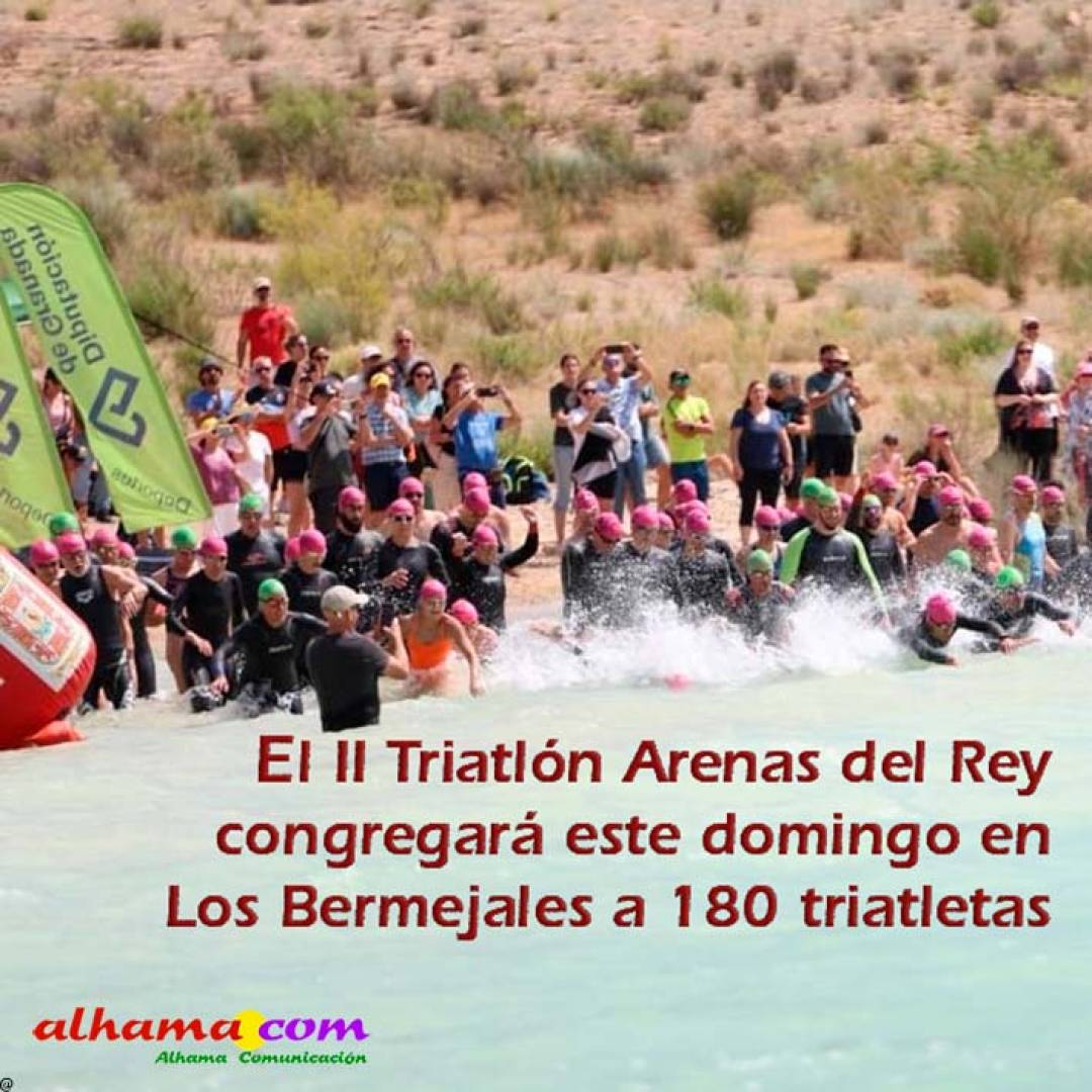 El II Triatlón Arenas del Rey congregará este domingo en Los Bermejales a 180 triatletas 