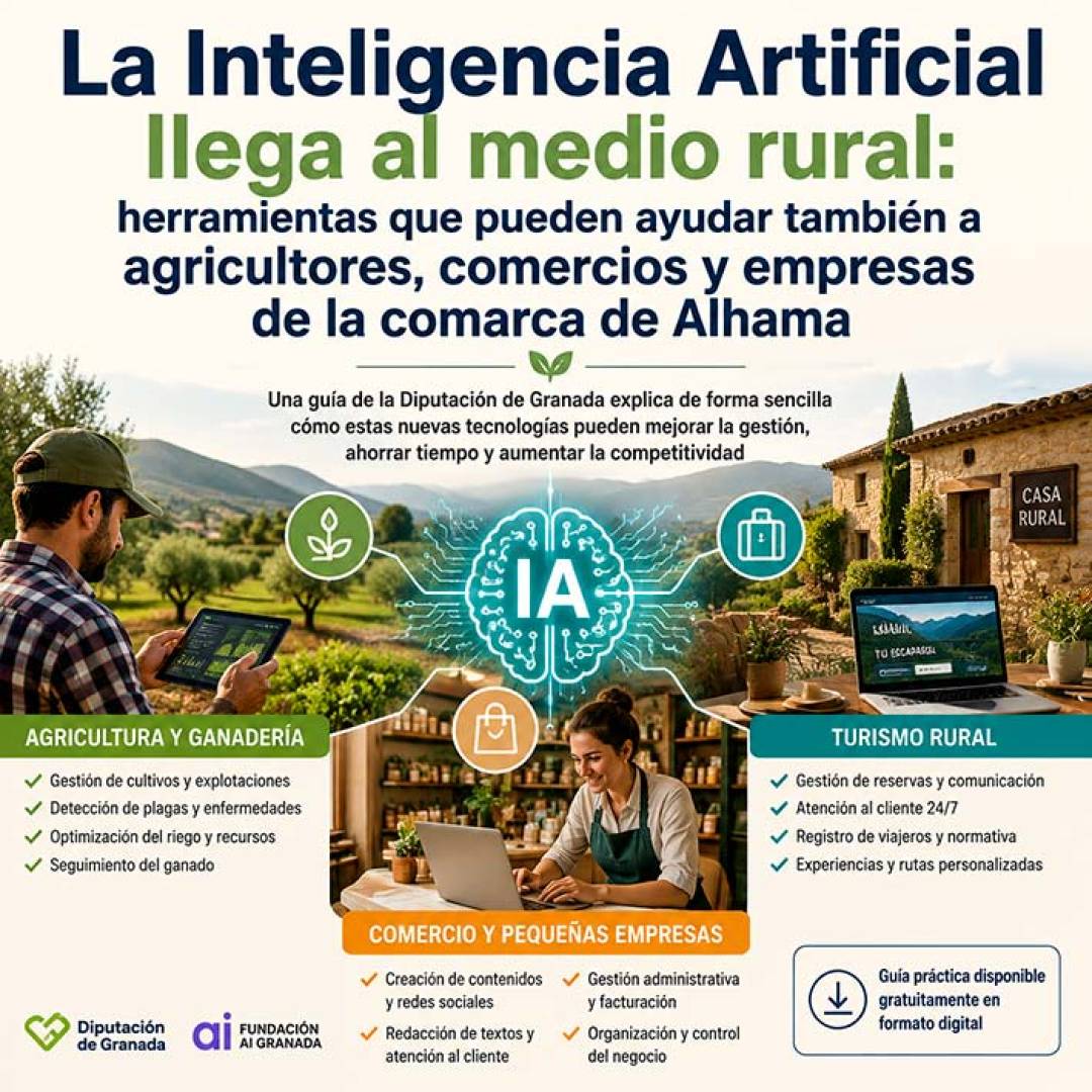 La Inteligencia Artificial llega al medio rural: herramientas que pueden ayudar también a agricultores, comercios y empresas de la comarca de Alhama