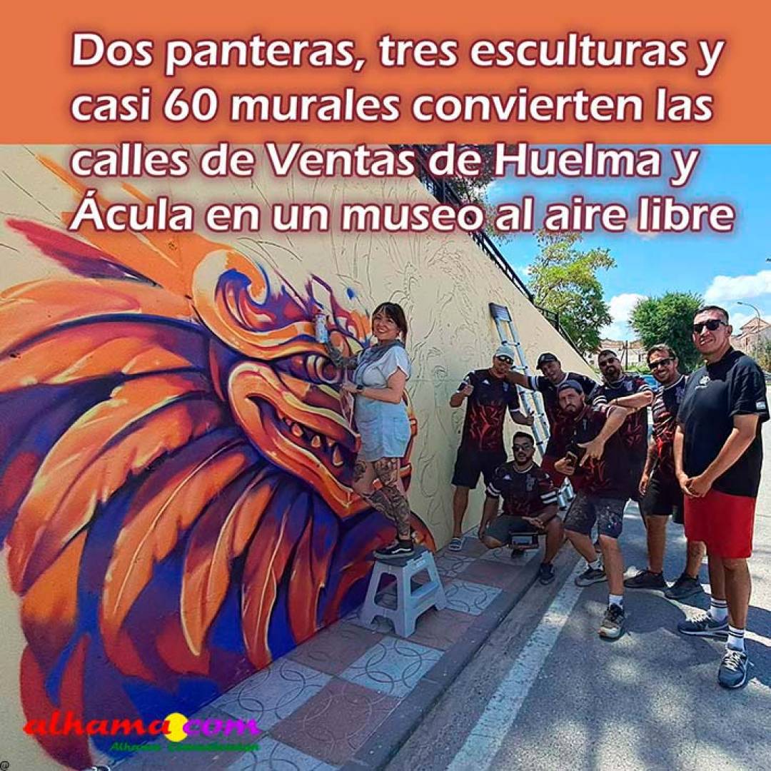 Dos panteras, tres esculturas y casi 60 murales convierten las calles de Ventas de Huelma y Ácula en un museo al aire libre