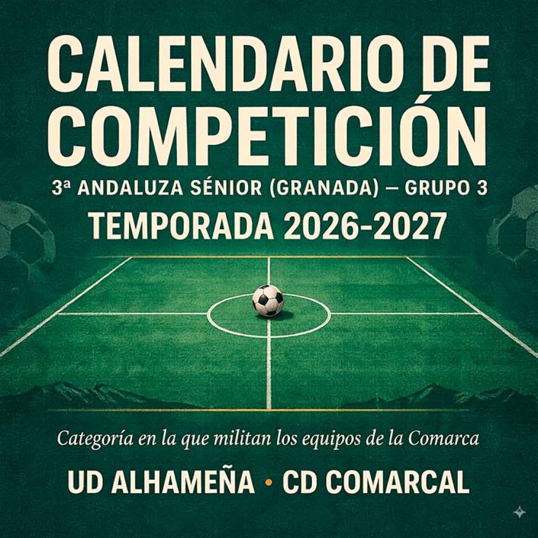 Calendario de competición 3ª Andaluza Sénior, Grupo 3, temporada 2026/27