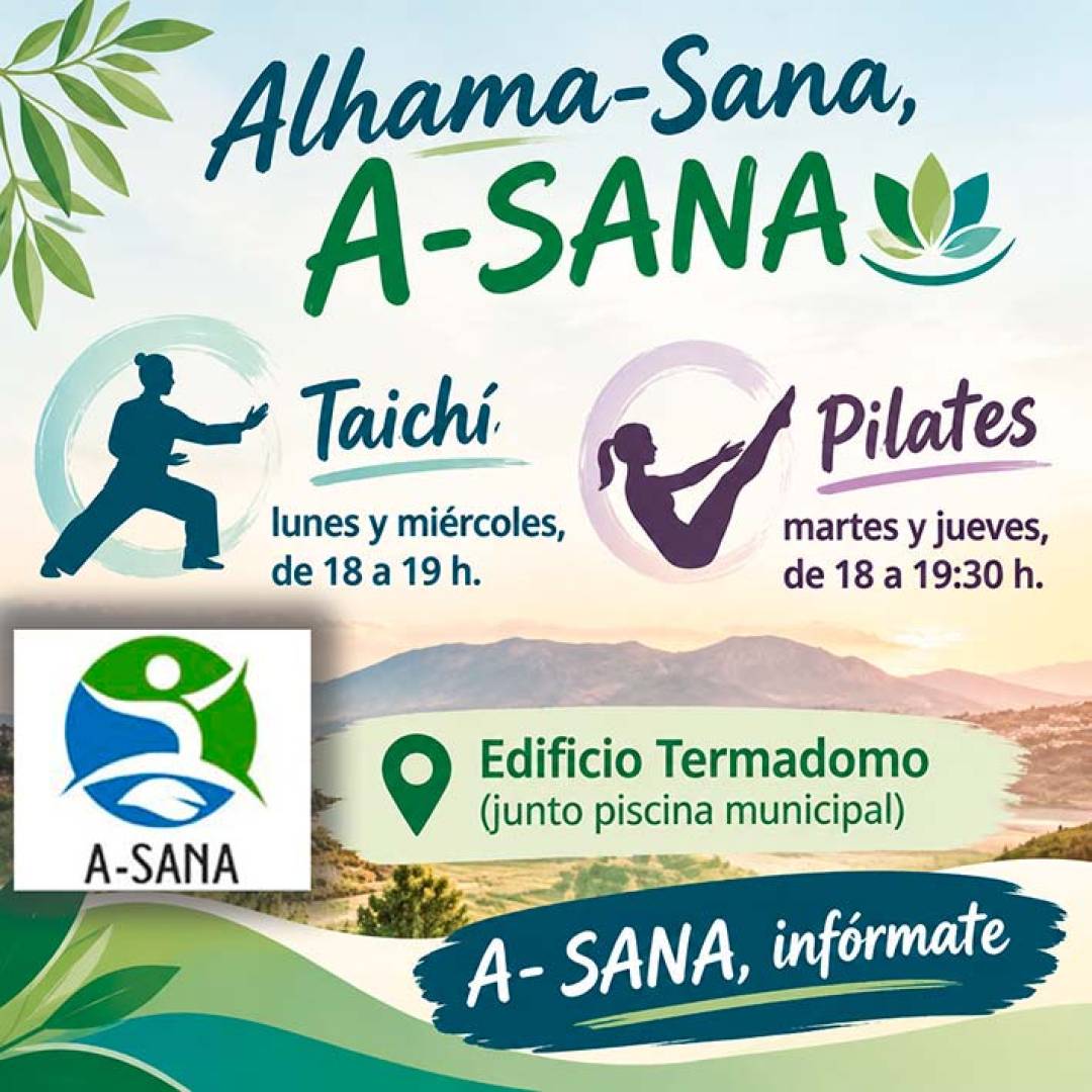 Alhama Sana(A-SANA) ya ha arrancado sus clases de Taichí y Pilates: todavía hay plazas para sumarte