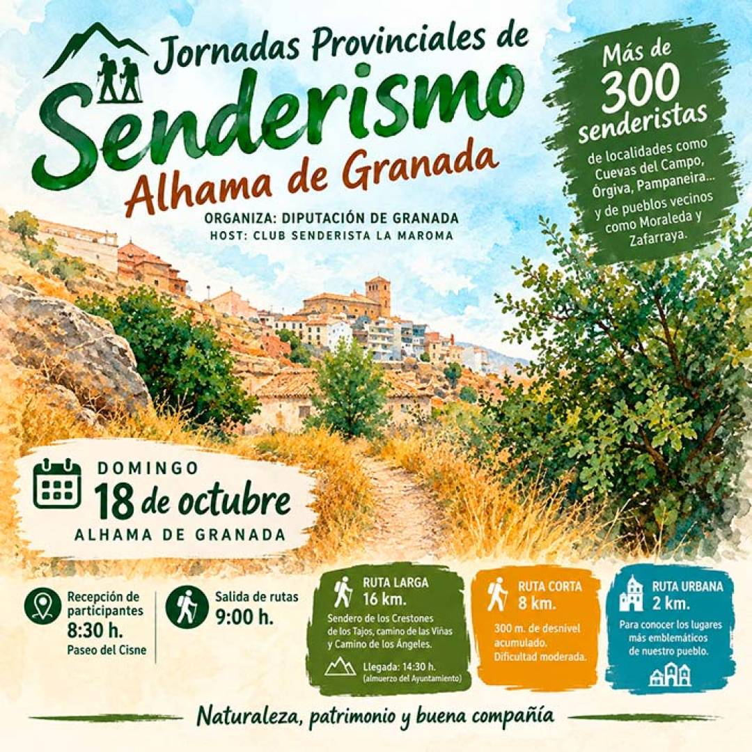 Alhama reunirá a más de 300 senderistas en las Jornadas Provinciales de Senderismo este domingo